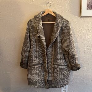 Prana Gray and Cream Teddy Jacket